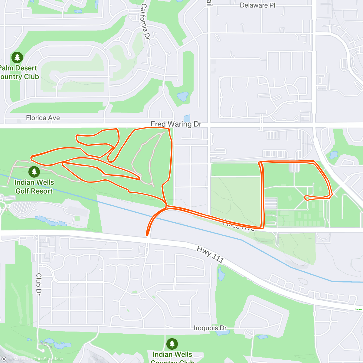 Map of the activity, Indian Wells - 6th!