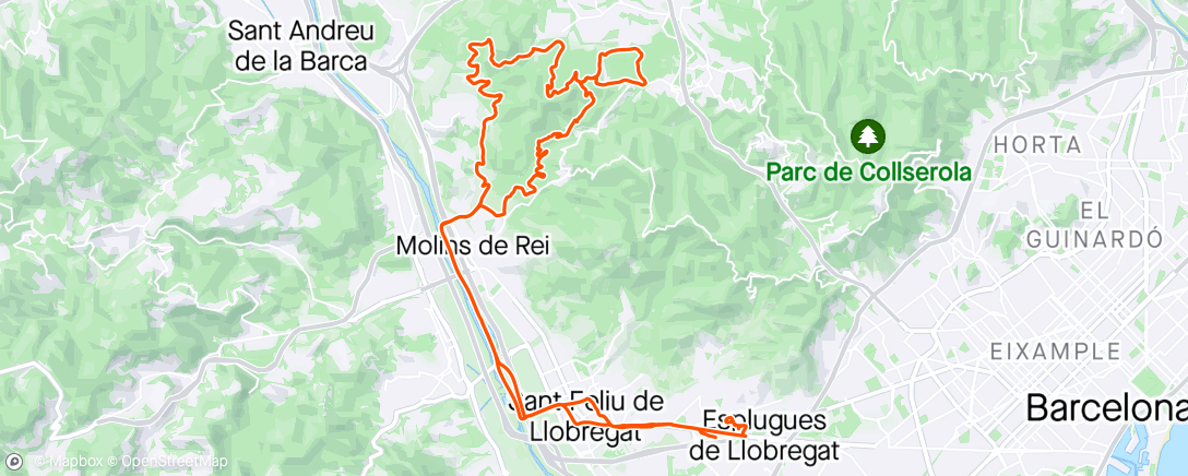 Map of the activity, Bajaditas x Papiol y Colonia Montserrat.
