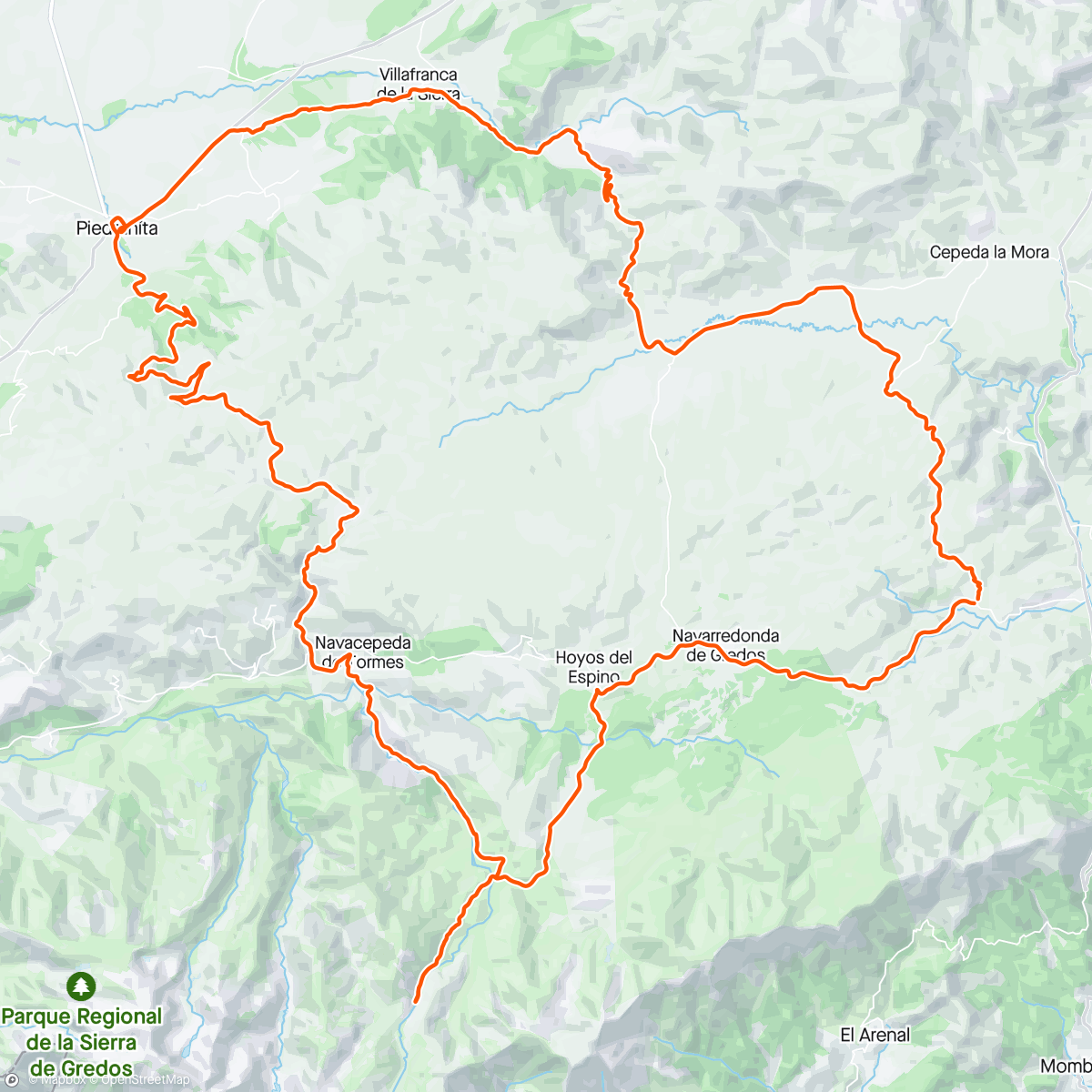 Mapa da atividade, Gredos Loop ☀️