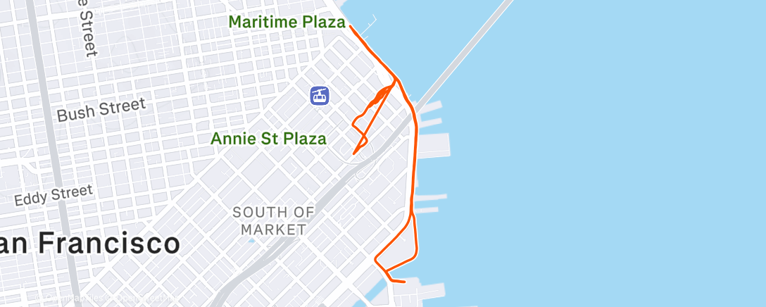 Map of the activity, Tired Tempo Run 🐣❤️