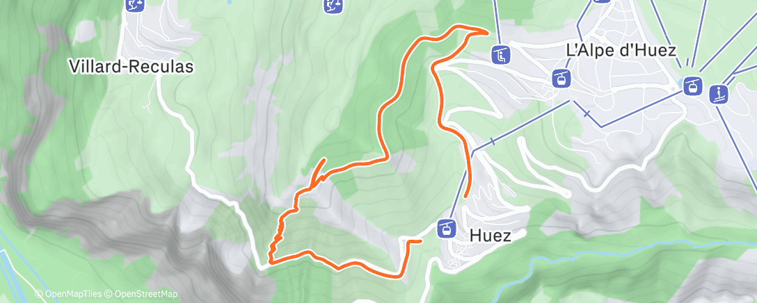 Map of the activity, Afternoon Run