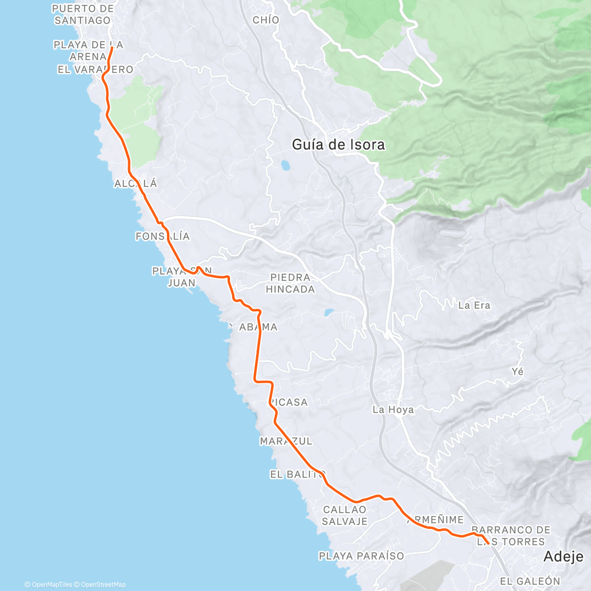 Map of the activity, ROUVY - Los Gigantes | Tenerife