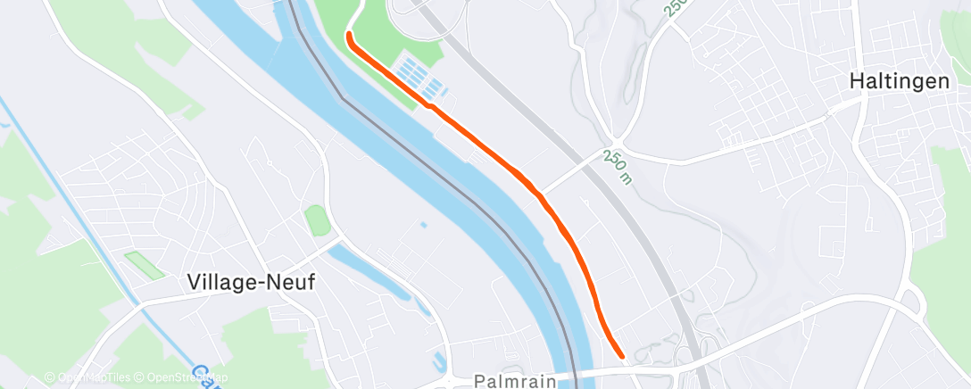 Map of the activity, Afternoon Run