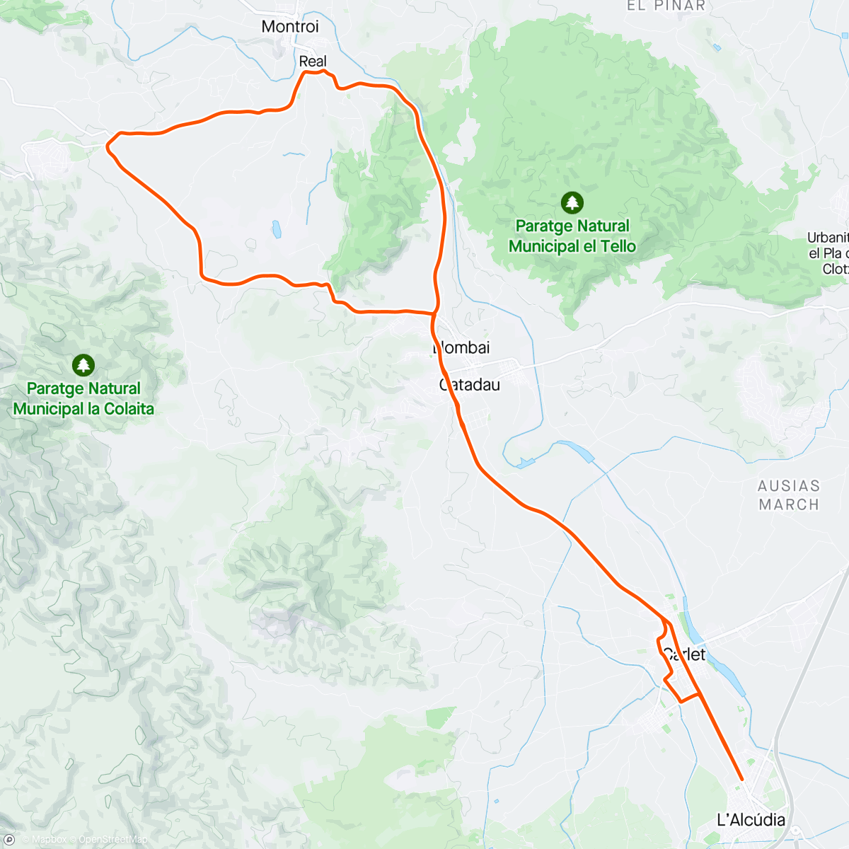 Mapa de la actividad, Cuñaos Power Road por la “clásica” Mamellona 😇😇