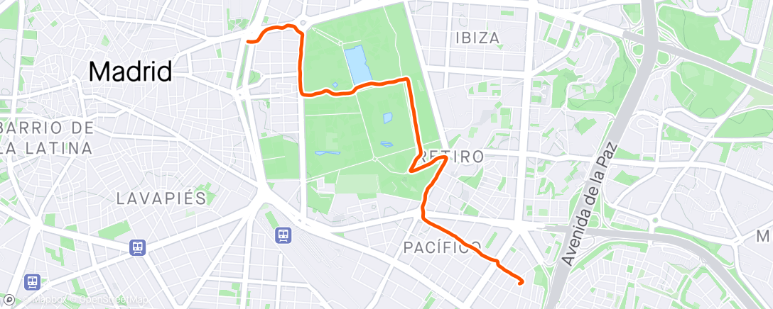 Map of the activity, Paseo por Madrid