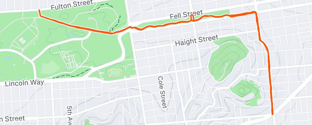 Map of the activity, Afternoon Run