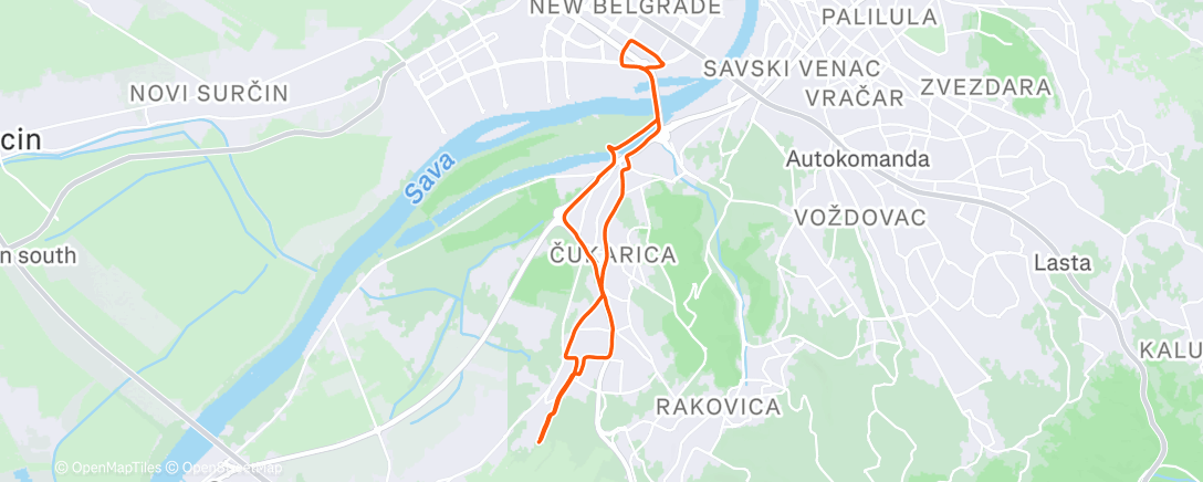 Map of the activity, Afternoon Run