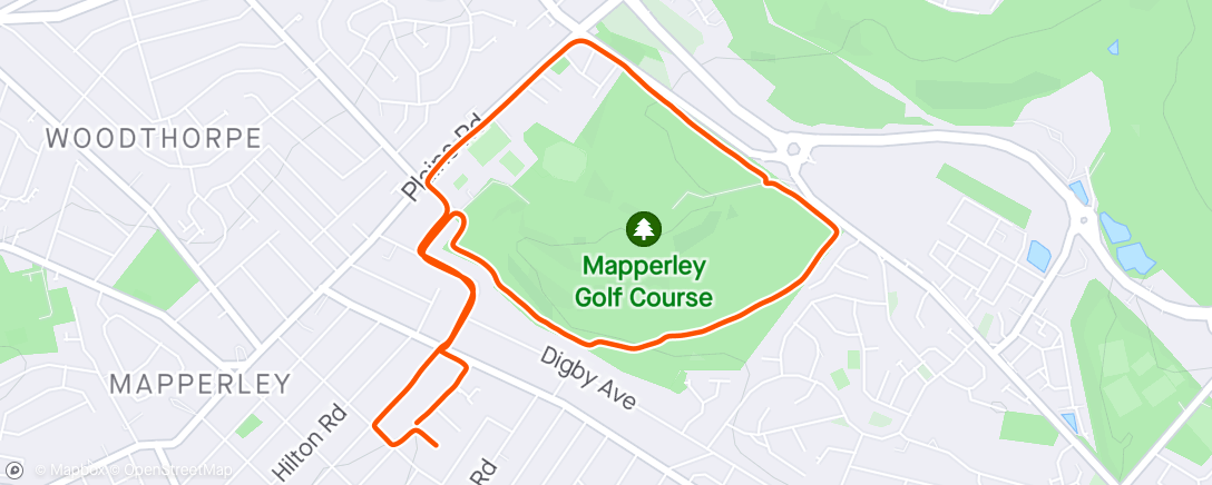Map of the activity, Afternoon Run "easy"