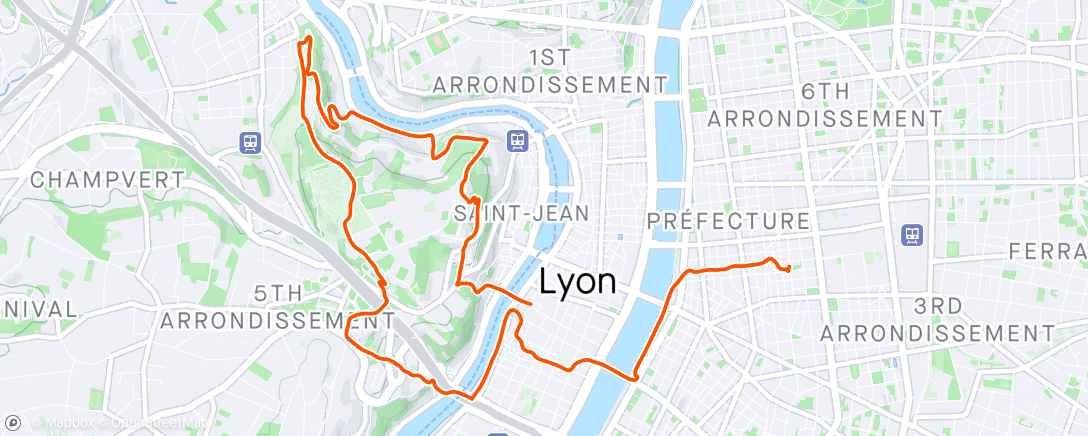 Mappa dell'attività Urban trail avec Étienne