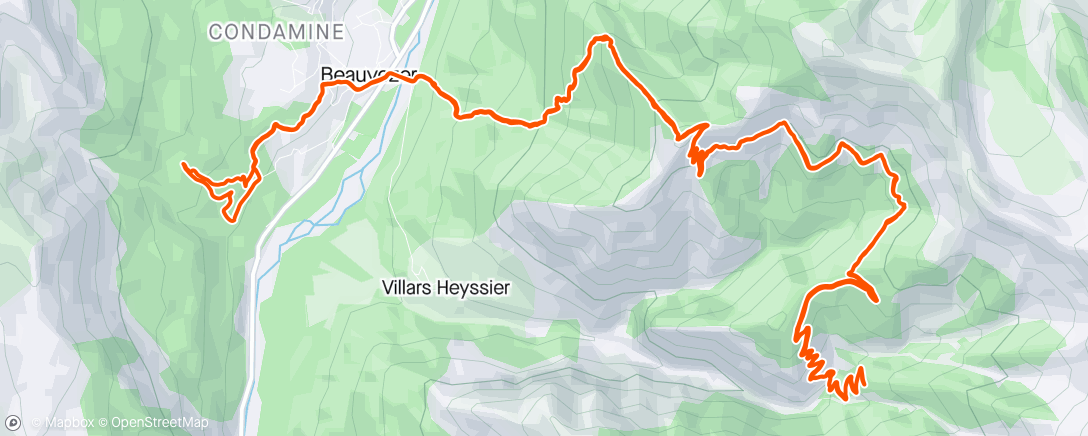 Map of the activity, Trail cool