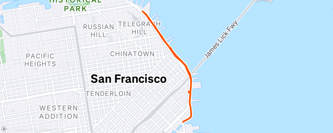 Map of the activity, Morning Run