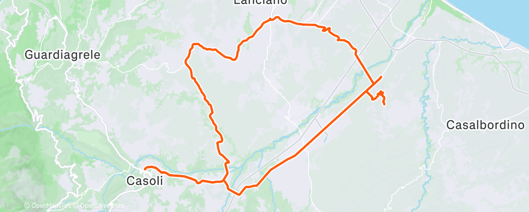 Map of the activity, Pedalata mattutina
