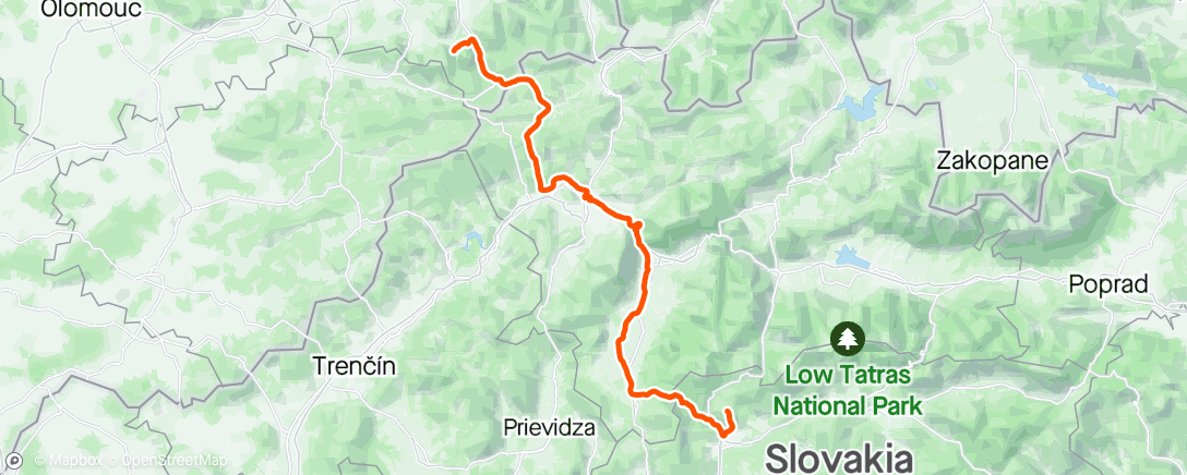 Map of the activity, Turistika v Beskydách ⭐️
