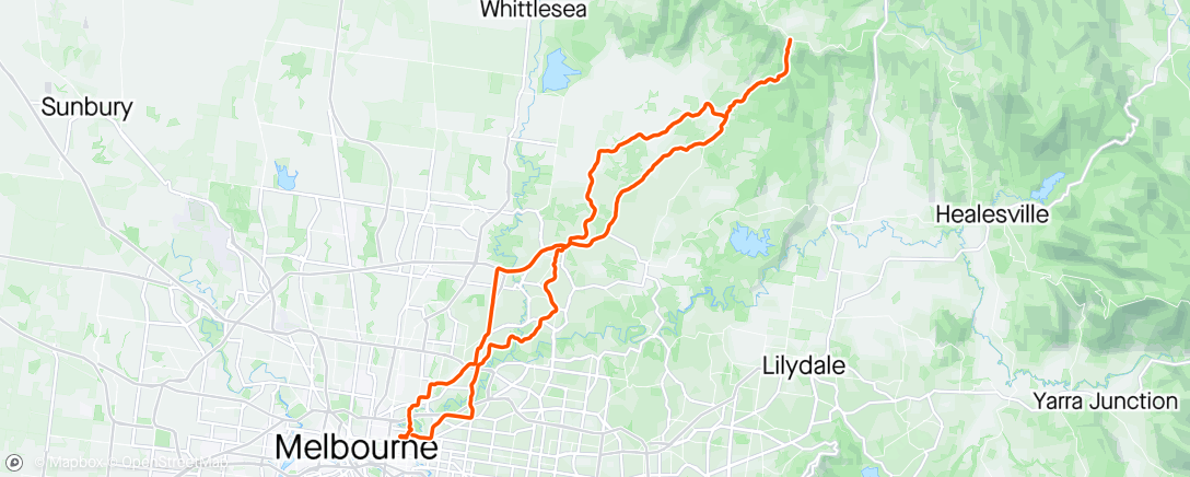 Map of the activity, CR #23 Kinglake in the rain ☔️😅