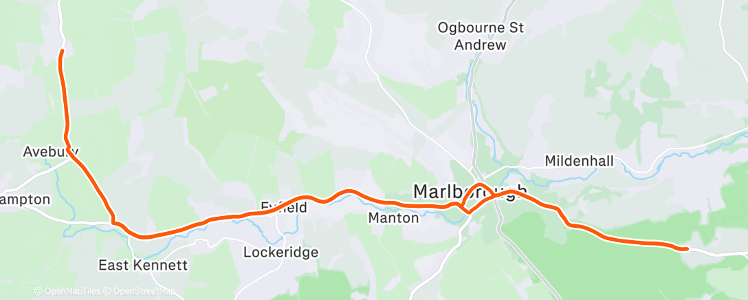 Map of the activity, Cycling