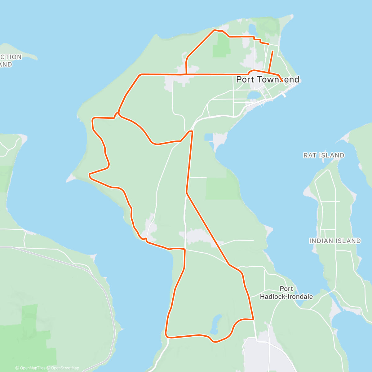 Map of the activity, Cycling
