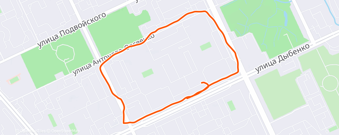 Map of the activity, Morning Run