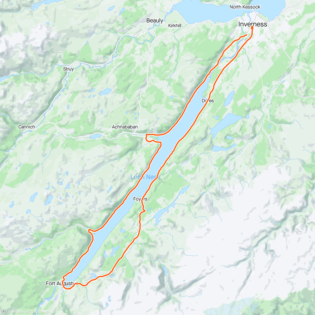 「Etape Loch Ness」活動的地圖