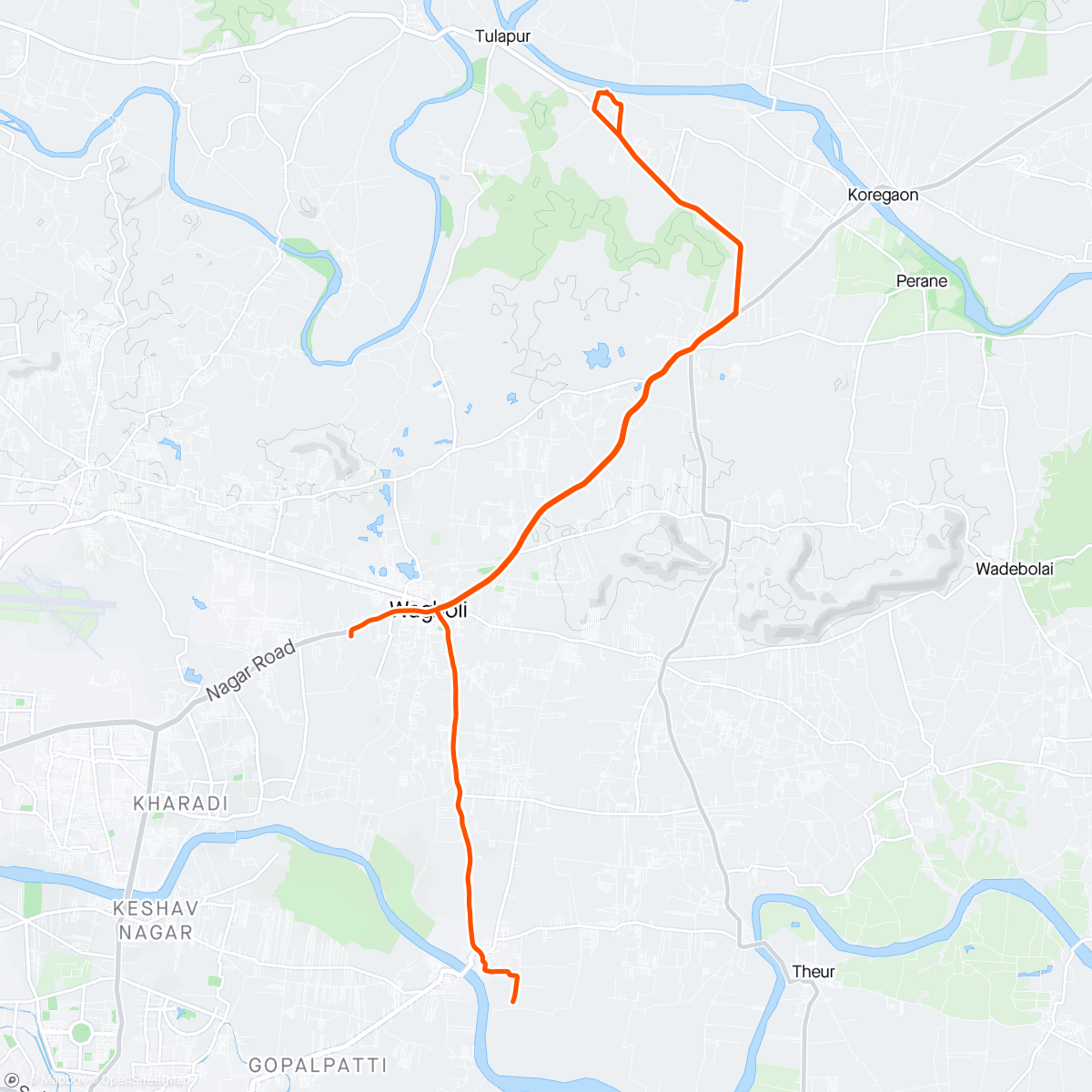 Map of the activity, Weekend Community Ride to Kamani Ghat,Phulgaon + work Commute ride