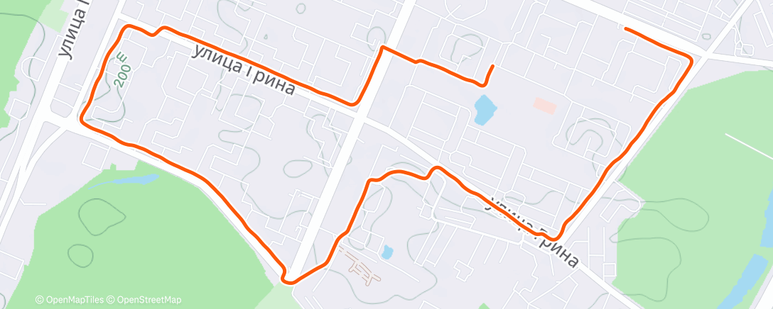 Map of the activity, Утренний забег