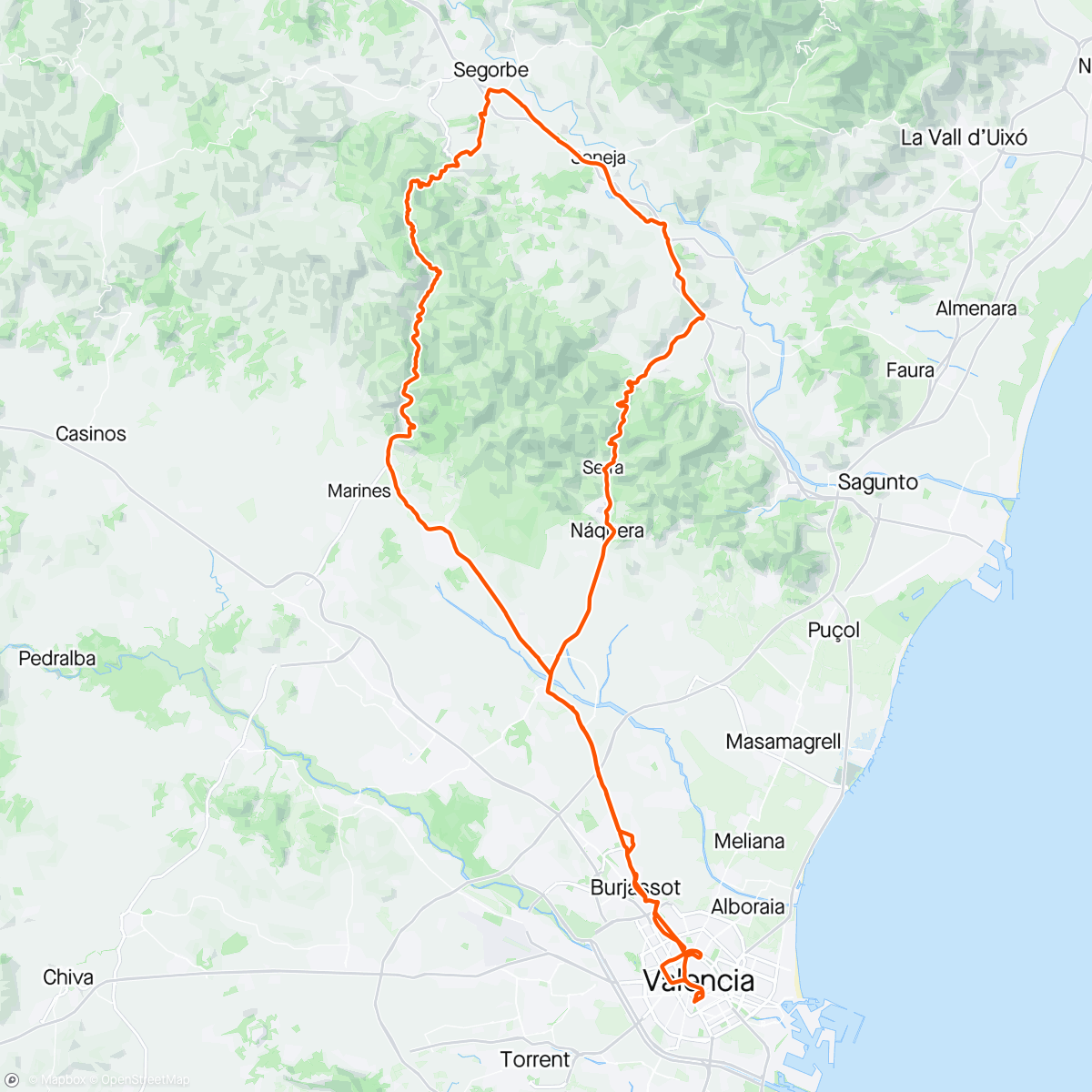 Map of the activity, Pico del Águila and Oronet Backside