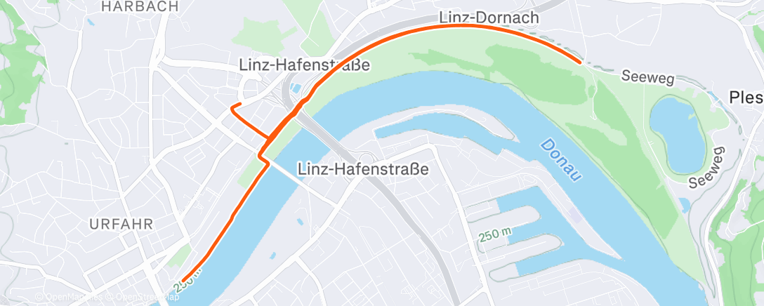 Map of the activity, Evening Run