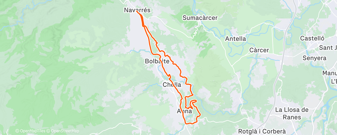 Map of the activity, Bicicleta eléctrica matutina