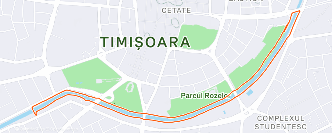 Map of the activity, Evening Run