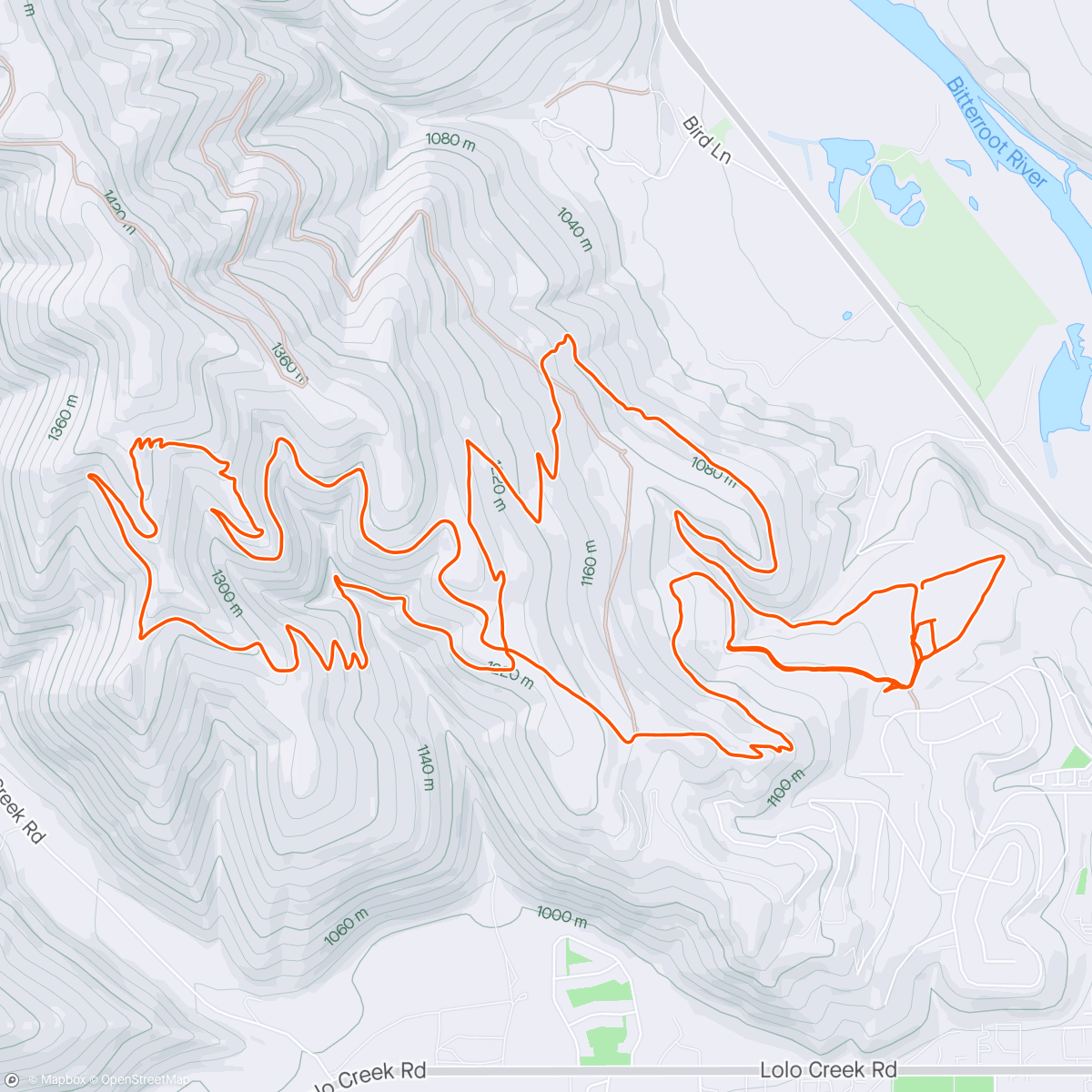 Map of the activity, Bitterroot Runoff 10 miler
