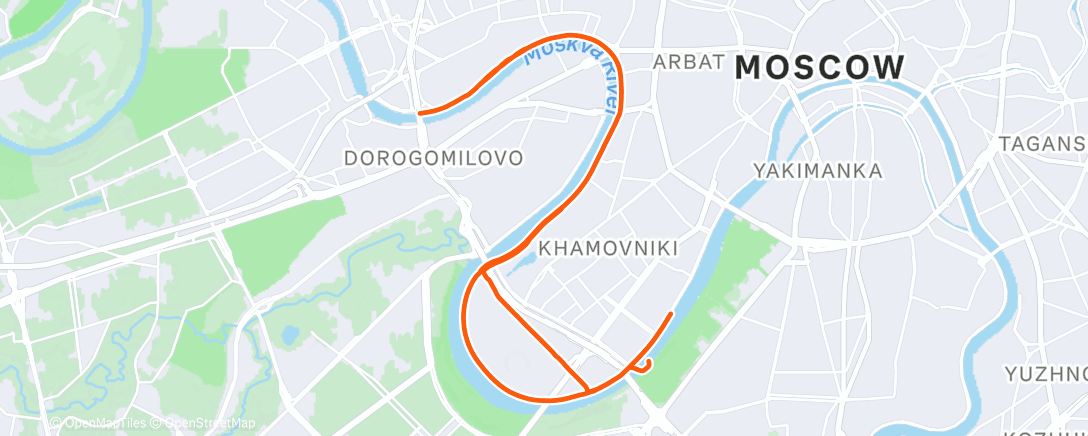 Map of the activity, Утренний забег