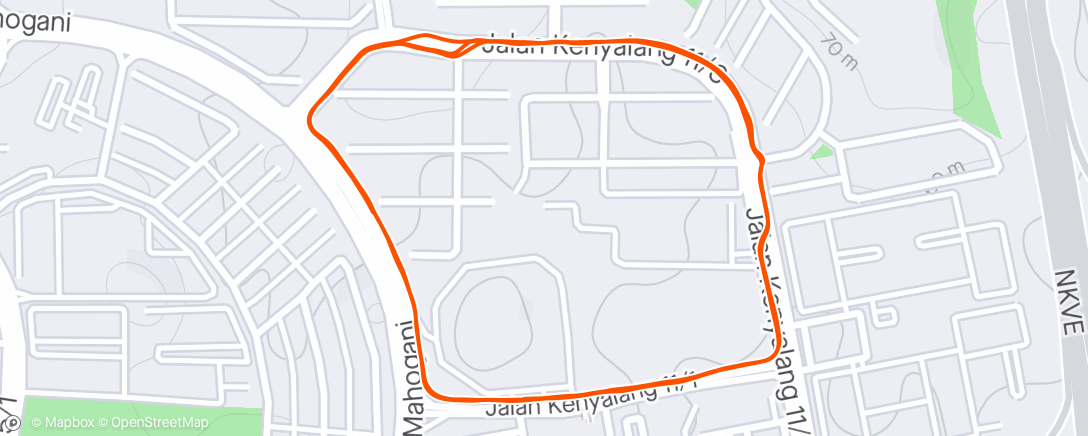 Map of the activity, Evening Run