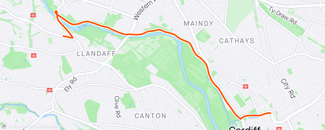 Map of the activity, 4m ride to work