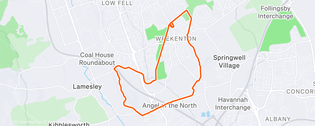 Map of the activity, Lunch Run