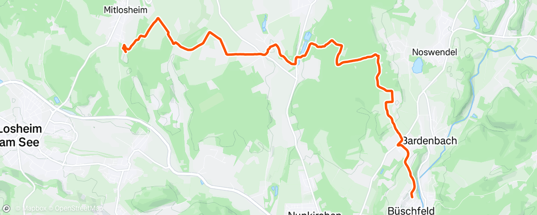 Map of the activity, Wanderung am Morgen