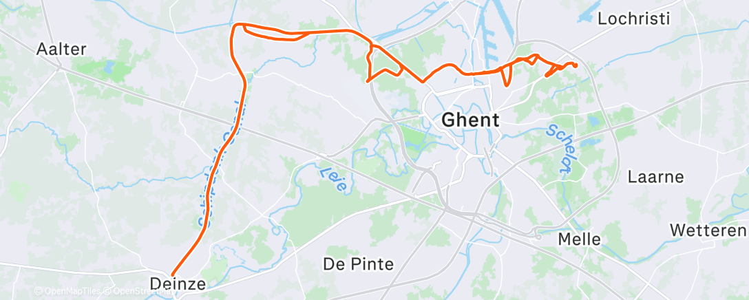 Map of the activity, Mee mijne trakteur tot in Deinze en were !!