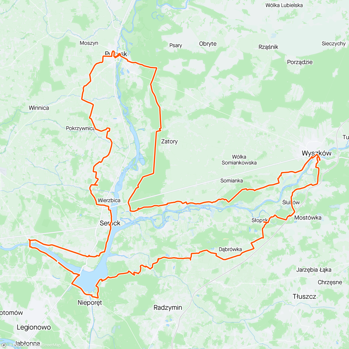 アクティビティ「Pre Tour de Zalew Zegrzyński」の地図