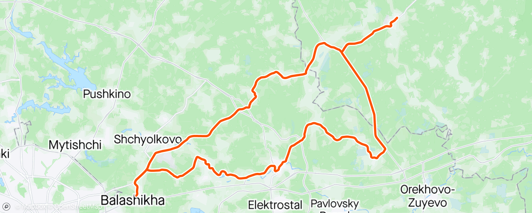 Map of the activity, "right from the couch" brevet with Caravan