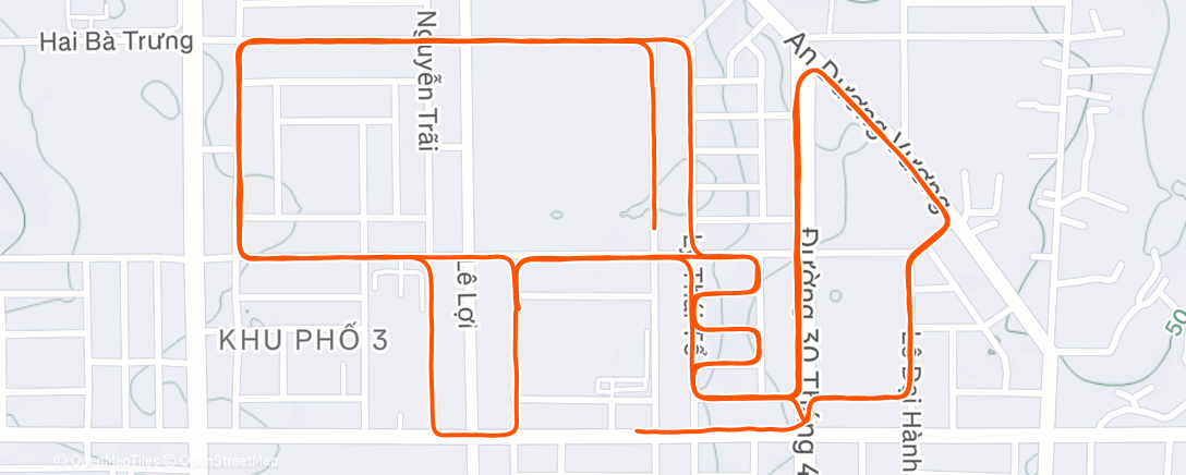 Map of the activity, Morning Run