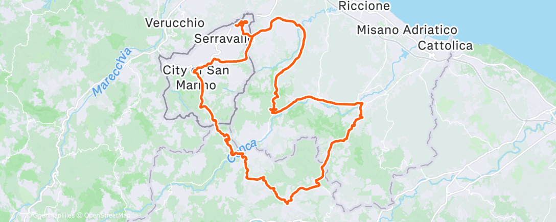 Map of the activity, Pedalata mattutina