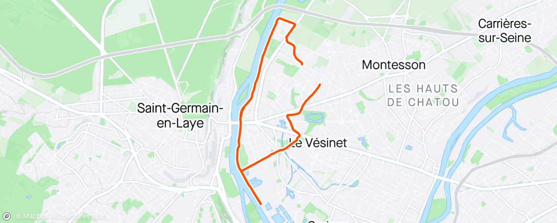 Map of the activity, Échauffement 2*2km seuil