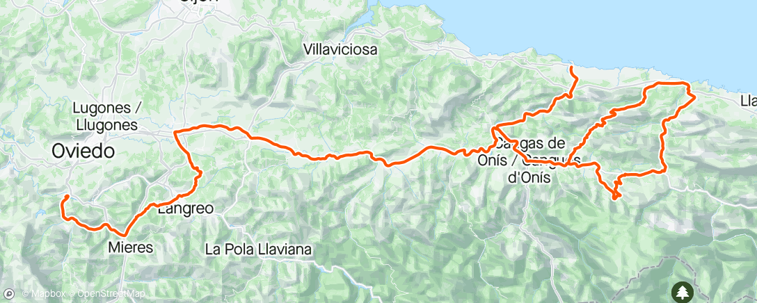 Map of the activity, Vuelta Asturias 2