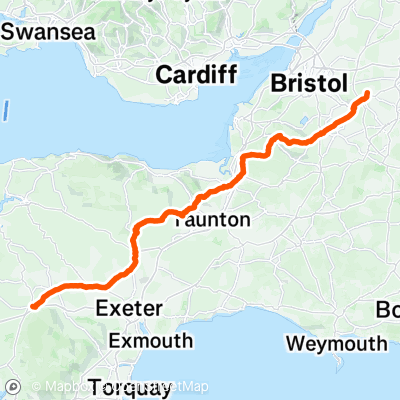 LEJOG - Stage 2. Oakhampton YHA to Bellotts Road, Bath | 182.7 km ...