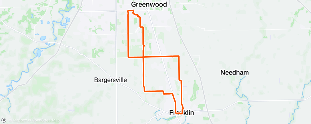 Map of the activity, Morning Spin to Franklin