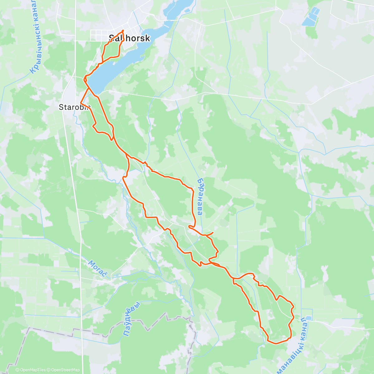 Map of the activity, Горный велозаезд (утро)