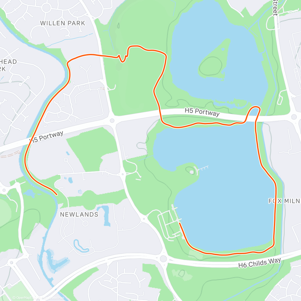 Map of the activity, Very chilly park run 🏃‍♀️🧊🥶