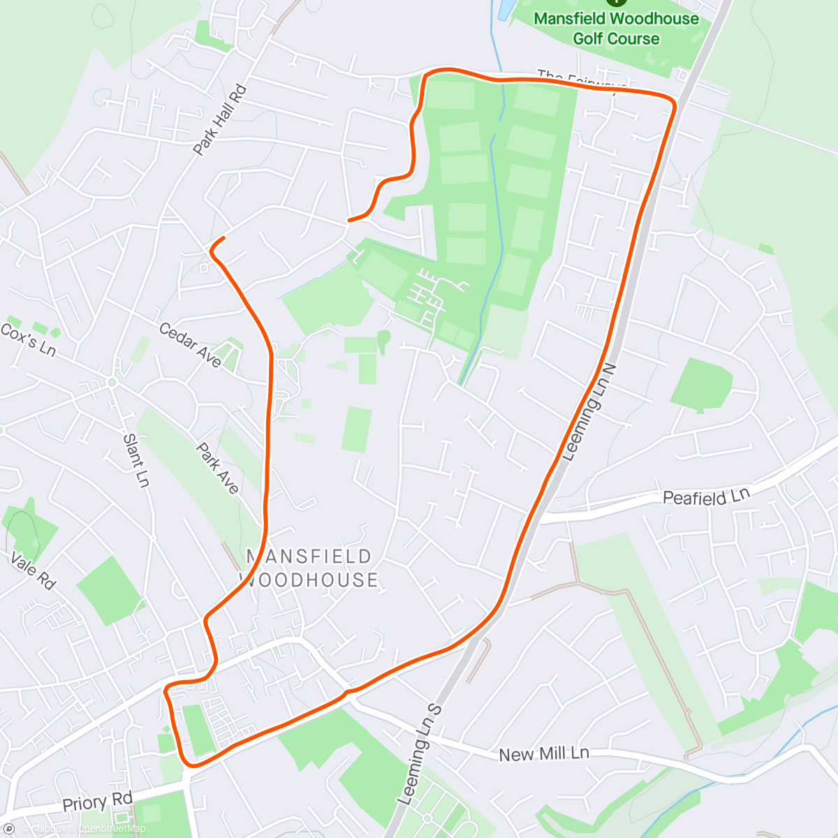 Map of the activity, Evening run with Vicki