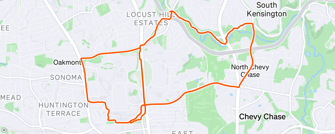 Map of the activity, Postbacc Run Club