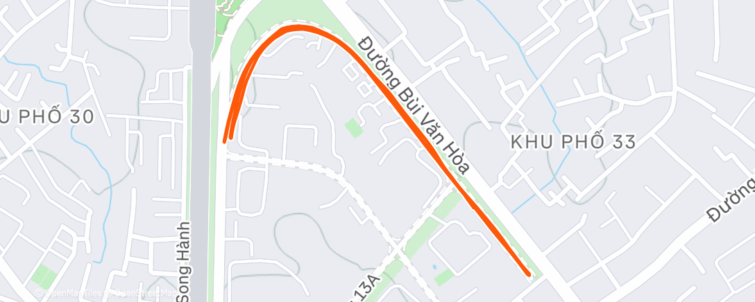 Map of the activity, Evening Run