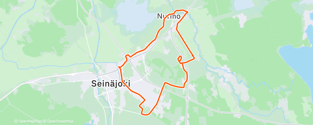 Map of the activity, Afternoon Run