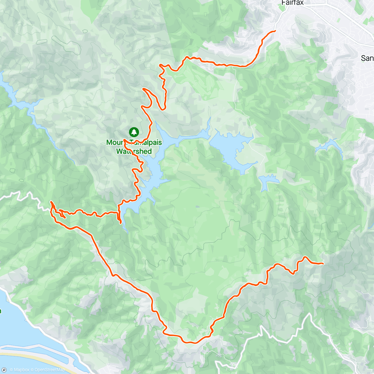 アクティビティ「Mt. Tam up and back. Redwood rain」の地図